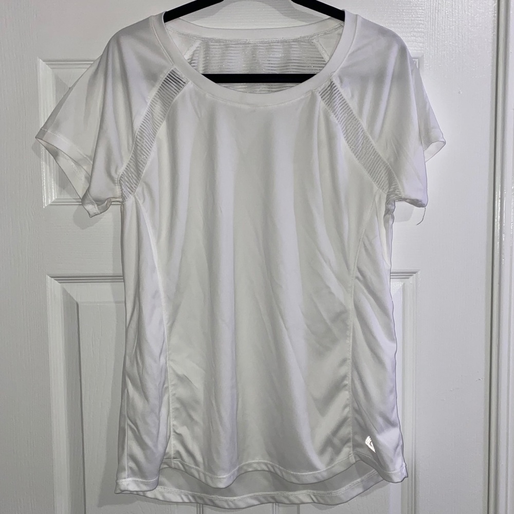 White athletic top- flowy fit